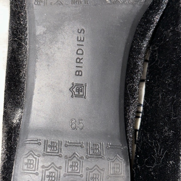 BIRDIES The Starling Black Velvet Flat Shoe Size 7 Comfort Slip On Loafers - Picture 5 of 5